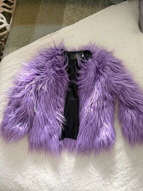 Girls' Lavender Faux Fur Jacket - Unbranded